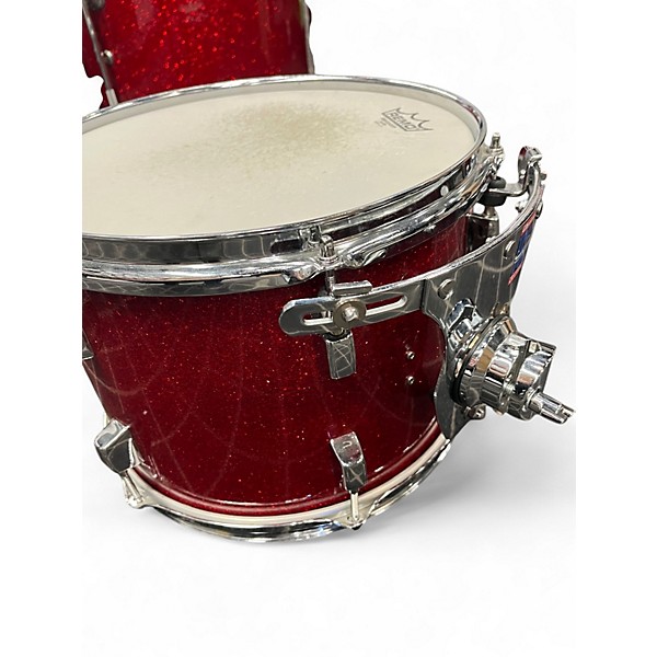 Used PRECISION DRUM CO 4 Piece PRECISION DRUM CO RED SPARKLE Drum Kit