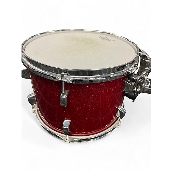 Used PRECISION DRUM CO 4 Piece PRECISION DRUM CO RED SPARKLE Drum Kit