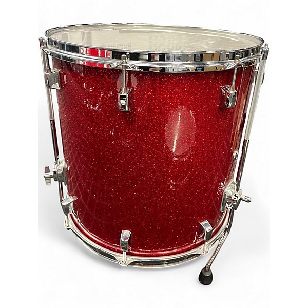 Used PRECISION DRUM CO 4 Piece PRECISION DRUM CO RED SPARKLE Drum Kit