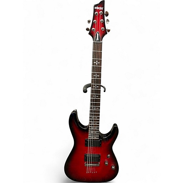 Used Schecter Guitar Research Demon 6 Crimson Red Burst Solid Body Electric Guitar