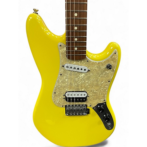 Used Fender Cyclone Graffiti Yellow Solid Body Electric Guitar