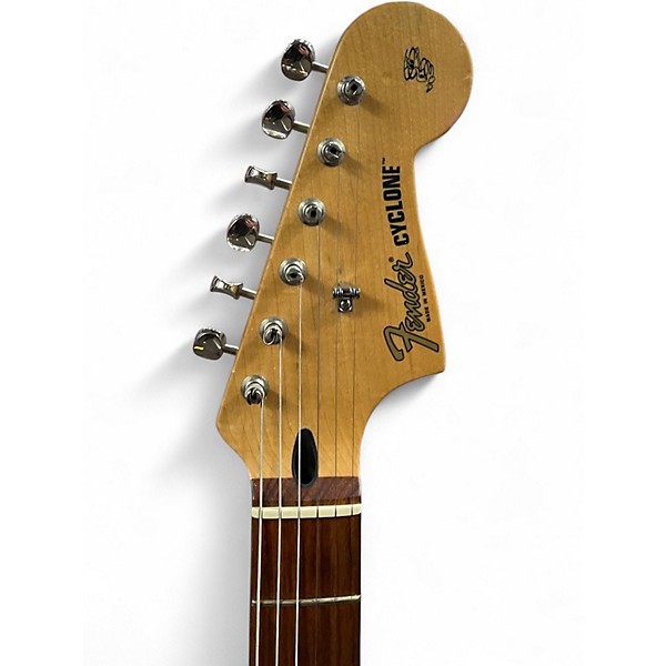 Used Fender Cyclone Graffiti Yellow Solid Body Electric Guitar