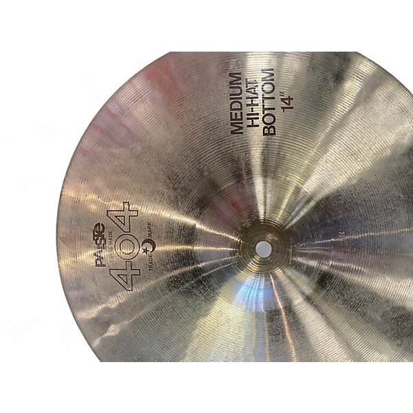 Used Paiste 14in 404 TOP MEDIUM HI HAT PAIR Cymbal