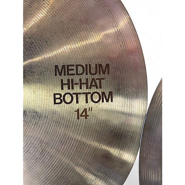 Used Paiste 14in 404 TOP MEDIUM HI HAT PAIR Cymbal