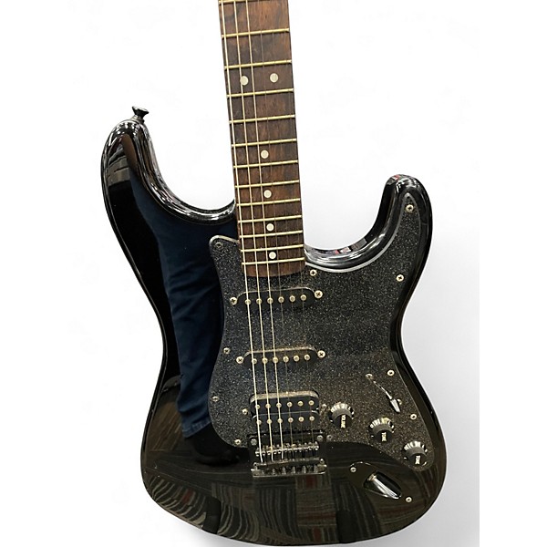 Used Squier Stratocaster HSS BLACK SPARKLE Solid Body Electric Guitar