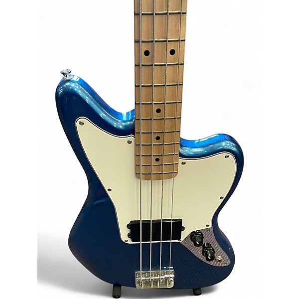Used Squier Jaguar Bass Blue Electric Bass Guitar