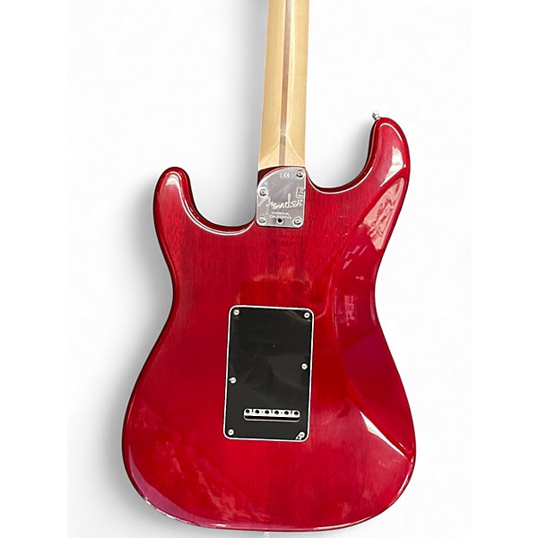 Used Fender American Deluxe Mahogany Stratocaster HSS Crimson Red Trans Solid Body Electric Guitar