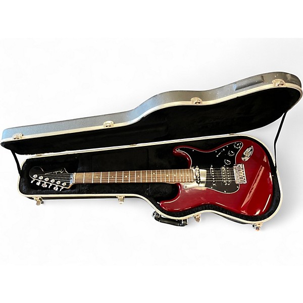 Used Fender American Deluxe Mahogany Stratocaster HSS Crimson Red Trans Solid Body Electric Guitar