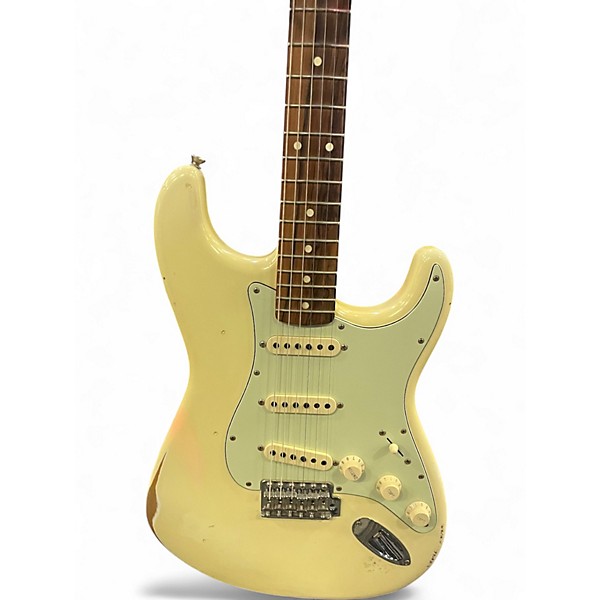 Used Fender Road Worn 1960S Stratocaster Olympic White Solid Body Electric Guitar