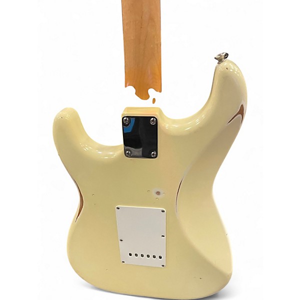 Used Fender Road Worn 1960S Stratocaster Olympic White Solid Body Electric Guitar