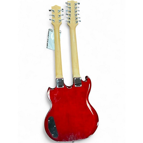 Used Jay Turser DOUBLE NECK SG STYLE GUITAR Red Solid Body Electric Guitar