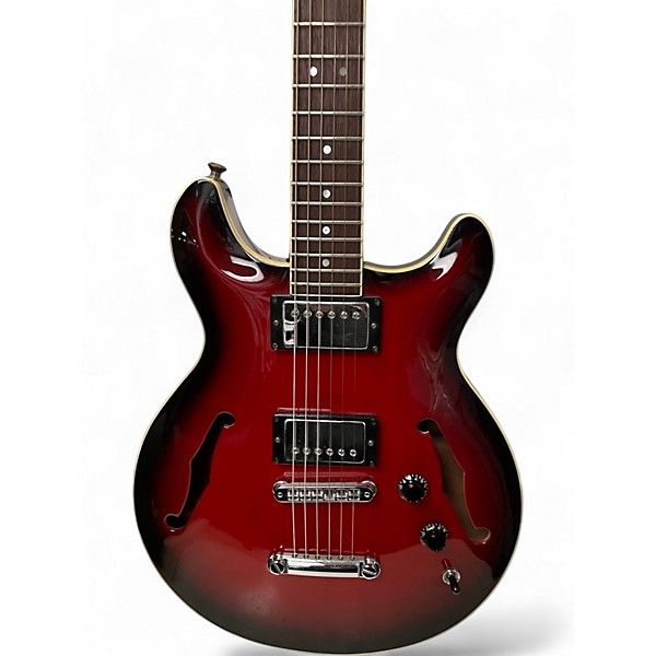 Used Hamer Newport Pro Trans Red Hollow Body Electric Guitar