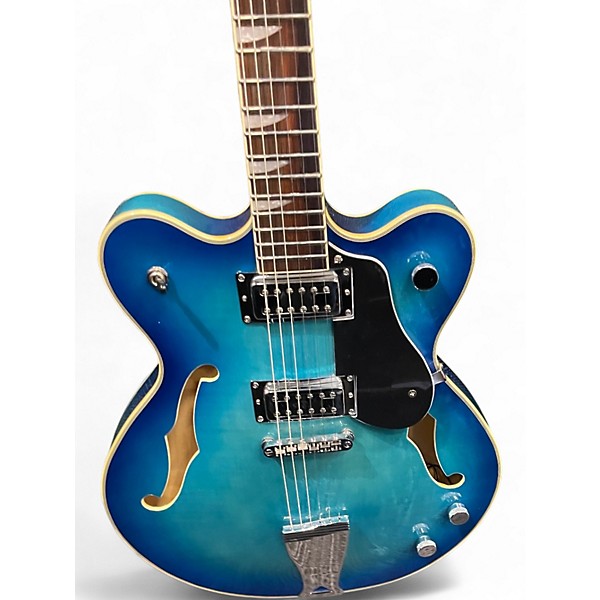 Used Eastwood Classic 6 Richard Lloyd Blue Burst Hollow Body Electric Guitar