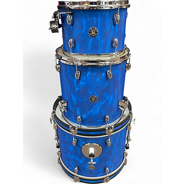 Used Gretsch Drums 3 Piece Catalina Blue Acid Swirl Drum Kit