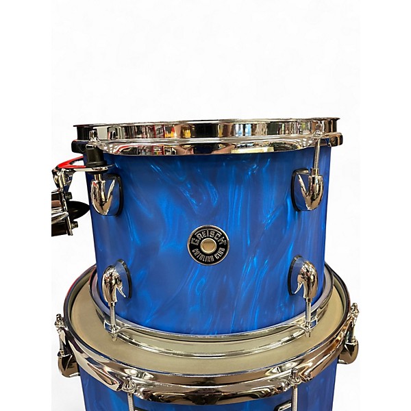 Used Gretsch Drums 3 Piece Catalina Blue Acid Swirl Drum Kit