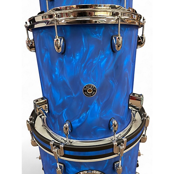 Used Gretsch Drums 3 Piece Catalina Blue Acid Swirl Drum Kit