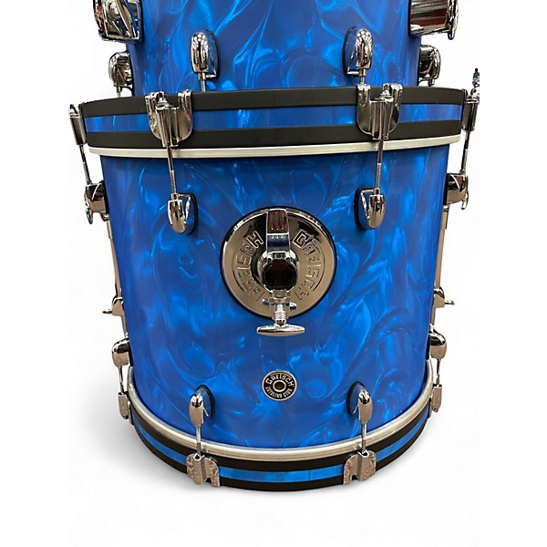 Used Gretsch Drums 3 Piece Catalina Blue Acid Swirl Drum Kit
