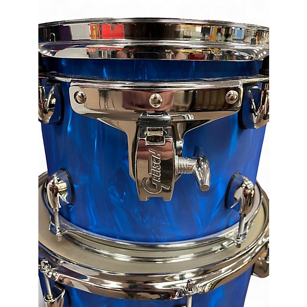 Used Gretsch Drums 3 Piece Catalina Blue Acid Swirl Drum Kit