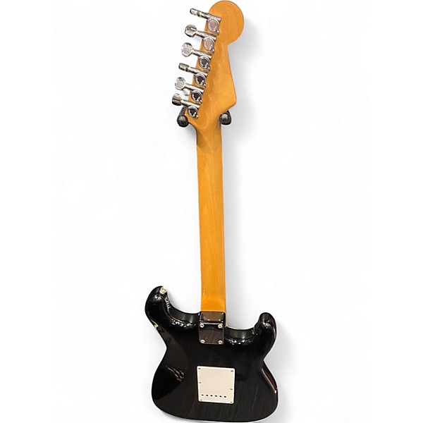 Used Squier 1986 Korean Stratocaster Left Handed Black Solid Body Electric Guitar