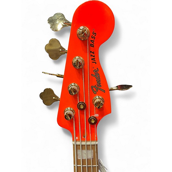 Used 2023 Fender MONONEON JAZZ BASS V NEON YELLOW Electric Bass Guitar