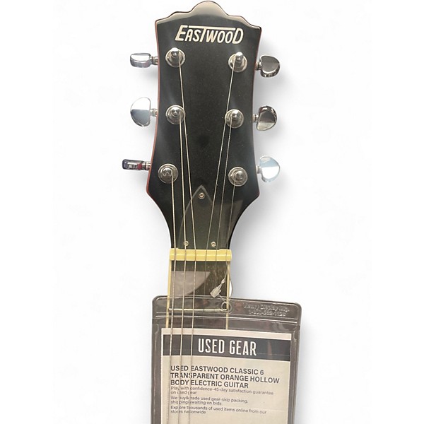 Used Eastwood Classic 6 Transparent Orange Hollow Body Electric Guitar