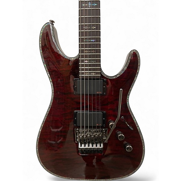 Used Schecter Guitar Research Hellraiser C1 Floyd Rose Black Cherry Solid Body Electric Guitar