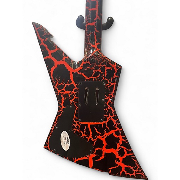 Used Schecter Guitar Research E-1 BLACK AND ORANGE Solid Body Electric Guitar