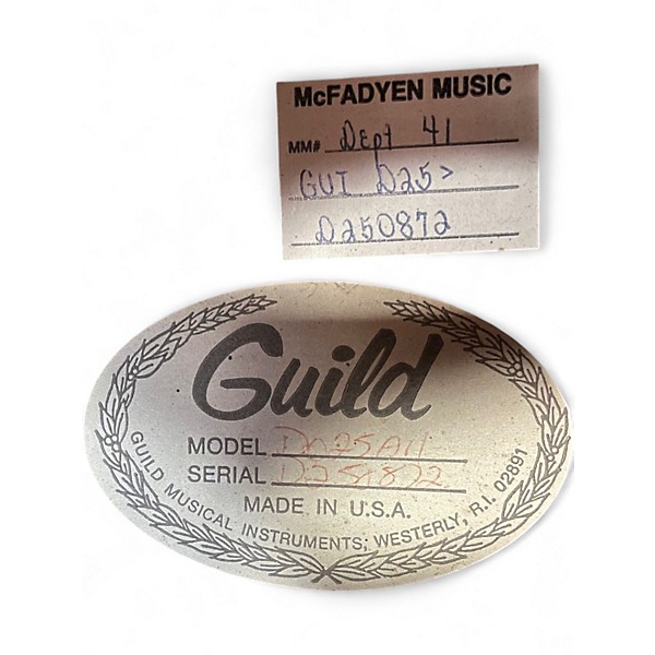 Used Guild D25 Natural Acoustic Guitar