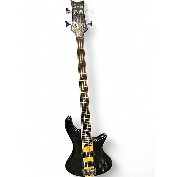 Used Schecter Guitar Research Stiletto Elite 4 String Black Electric Bass Guitar