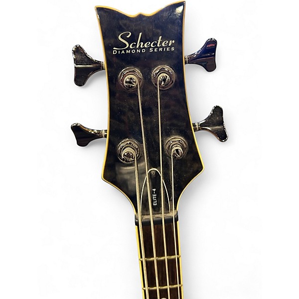 Used Schecter Guitar Research Stiletto Elite 4 String Black Electric Bass Guitar