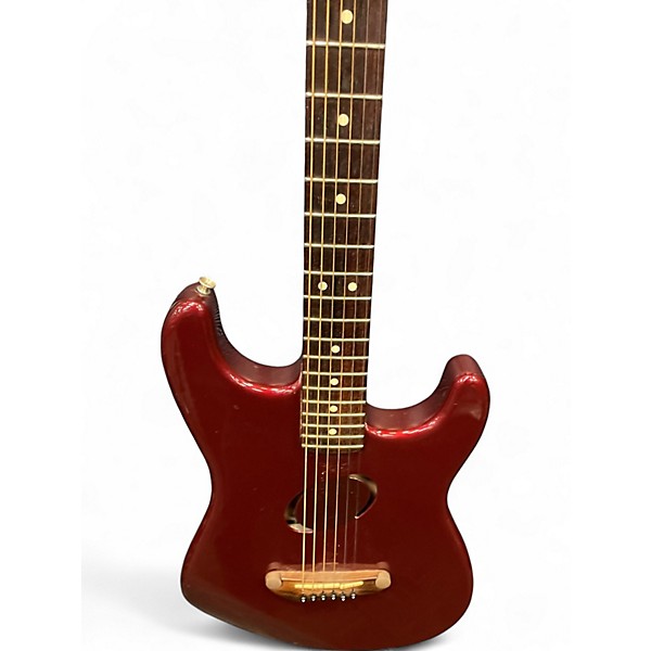 Used Fender DELUXE ACOUSTASONIC STRATOCASTER CRIMSON Acoustic Electric Guitar