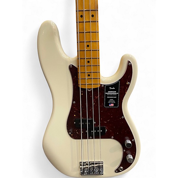 Used Fender American Professional II Precision Bass Vintage White Electric Bass Guitar