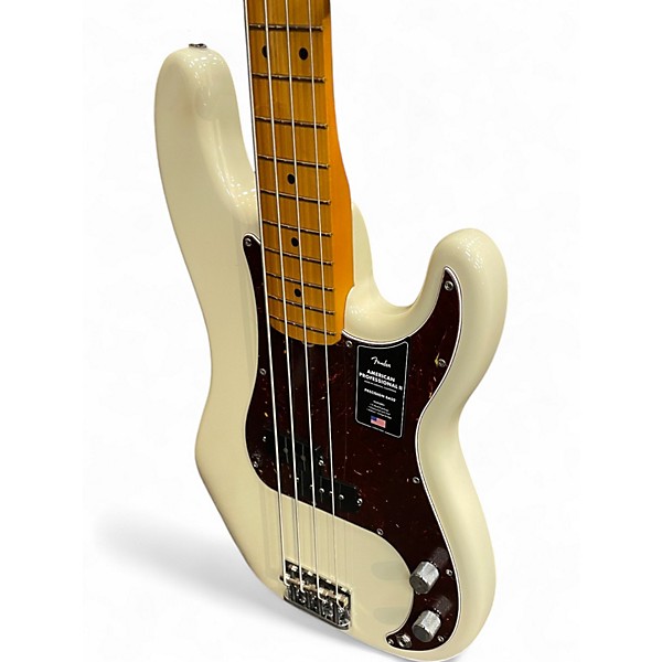 Used Fender American Professional II Precision Bass Vintage White Electric Bass Guitar
