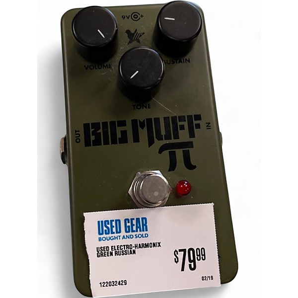 Used Electro-Harmonix Green Russian Big Muff Pi Fuzz Effect Pedal