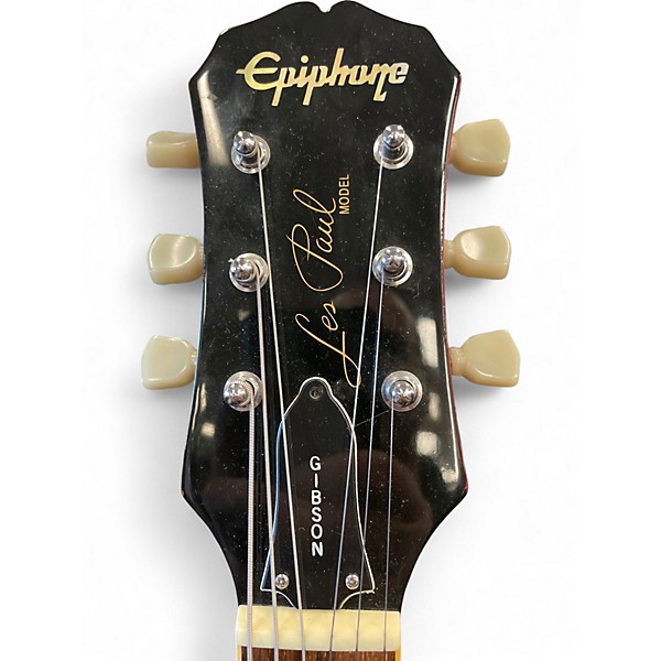 Used 2005 Epiphone Les Paul Standard 2 Color Sunburst Solid Body Electric Guitar