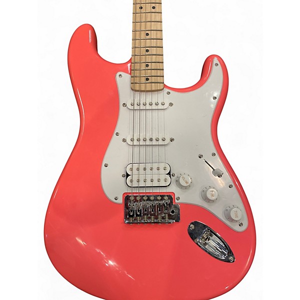 Used Squier Stratocaster HSS CORAL Solid Body Electric Guitar