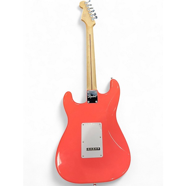 Used Squier Stratocaster HSS CORAL Solid Body Electric Guitar
