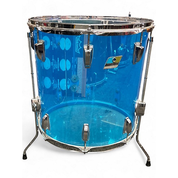 Vintage 1970s Ludwig 4 Piece Supralite Acrylic Shell Pack Blue Drum Kit