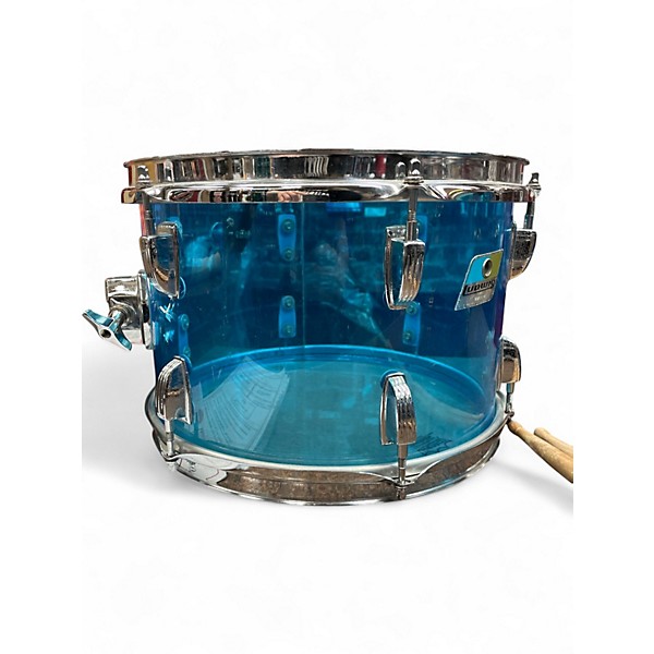 Vintage 1970s Ludwig 4 Piece Supralite Acrylic Shell Pack Blue Drum Kit