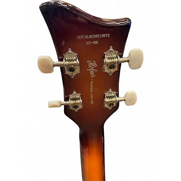 Used Hofner HI BB 3 Tone Sunburst Electric Bass Guitar