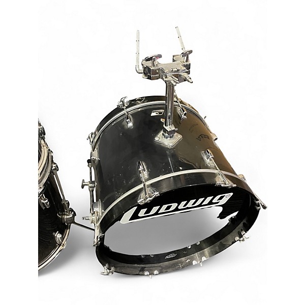 Used Ludwig 5 Piece ROCKERS Black Drum Kit