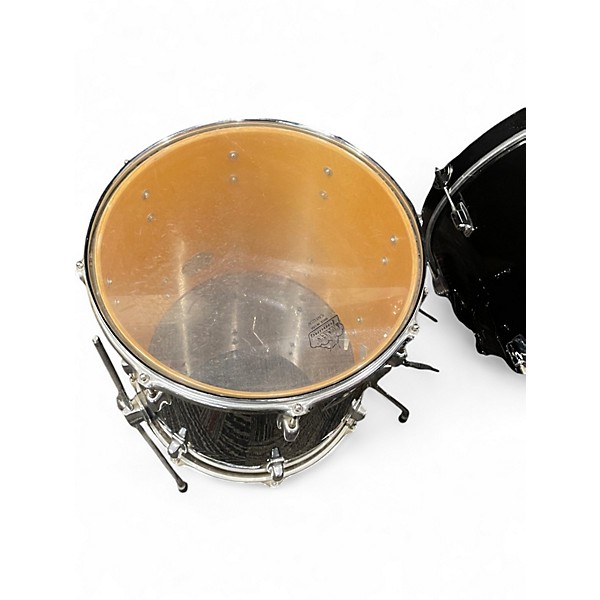 Used Ludwig 5 Piece ROCKERS Black Drum Kit