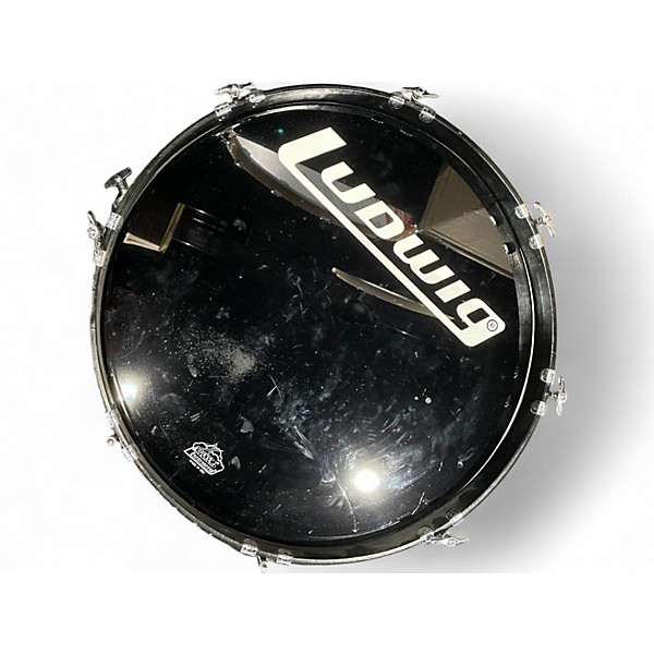 Used Ludwig 5 Piece ROCKERS Black Drum Kit