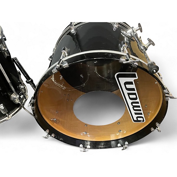 Used Ludwig 5 Piece ROCKERS Black Drum Kit