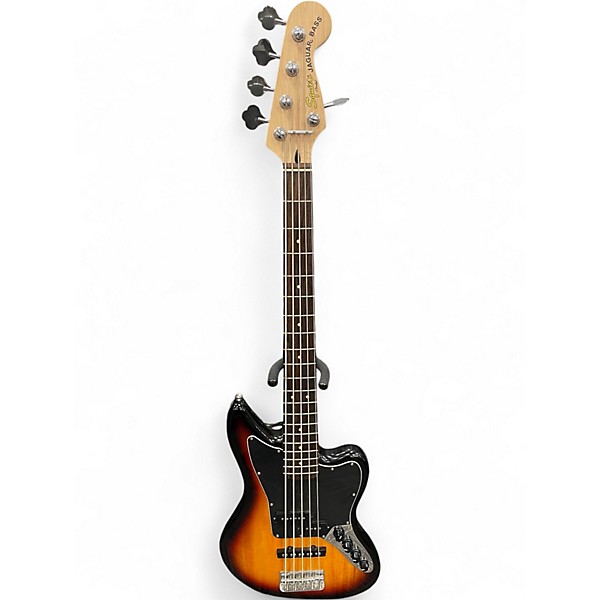 Used Squier Vintage Modified Jaguar Bass V 5 String 3 Color Sunburst Electric Bass Guitar