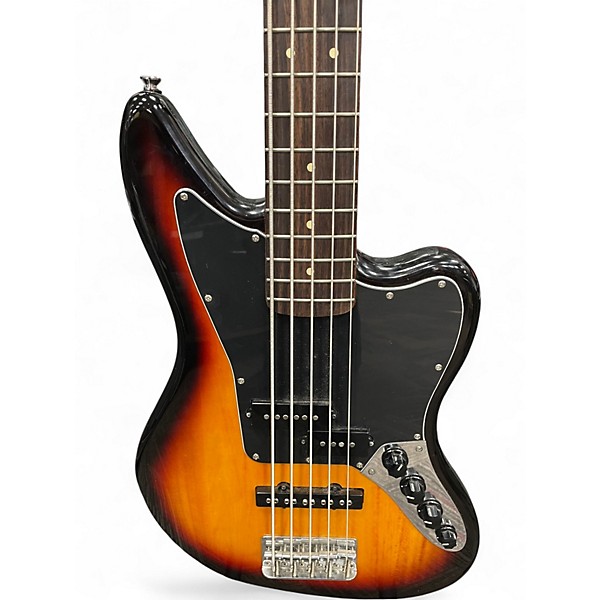 Used Squier Vintage Modified Jaguar Bass V 5 String 3 Color Sunburst Electric Bass Guitar