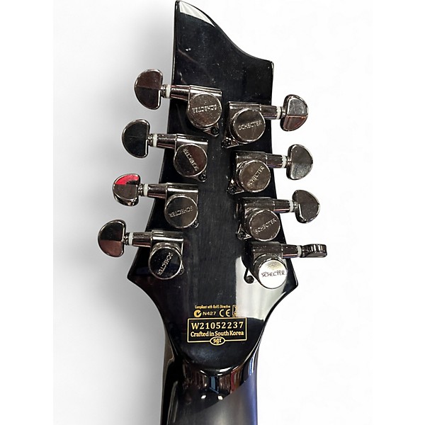 Used Schecter Guitar Research Hellraiser Hybrid C-8 8-String Trans Black Solid Body Electric Guitar