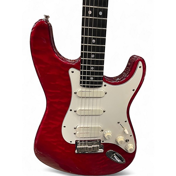 Vintage 1993 Fender Custom Deluxe Stratocaster Candy Apple Red Solid Body Electric Guitar