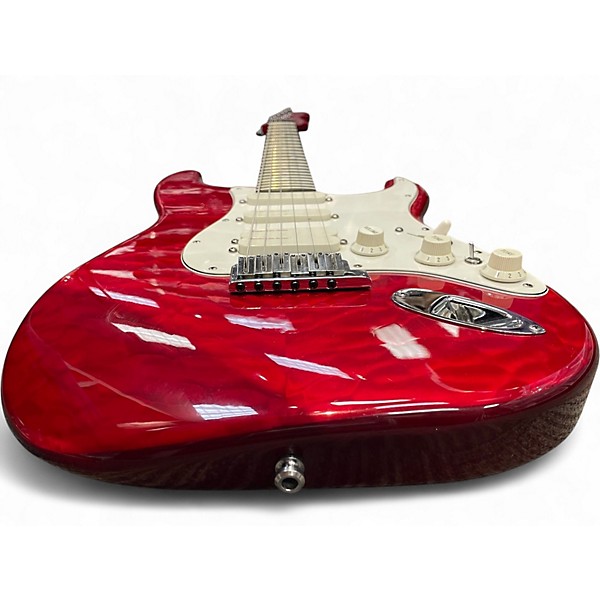Vintage 1993 Fender Custom Deluxe Stratocaster Candy Apple Red Solid Body Electric Guitar