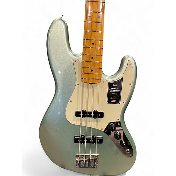 Used Fender American Professional II Jazz Bass Surf Green Electric Bass Guitar